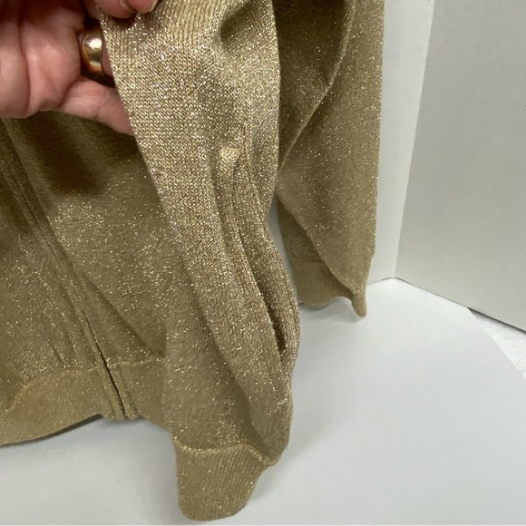 Vintage Lisa Originals Sparkling Zip Front Cardigan 80s-90's Side Pockets Large - Picture 9 of 13